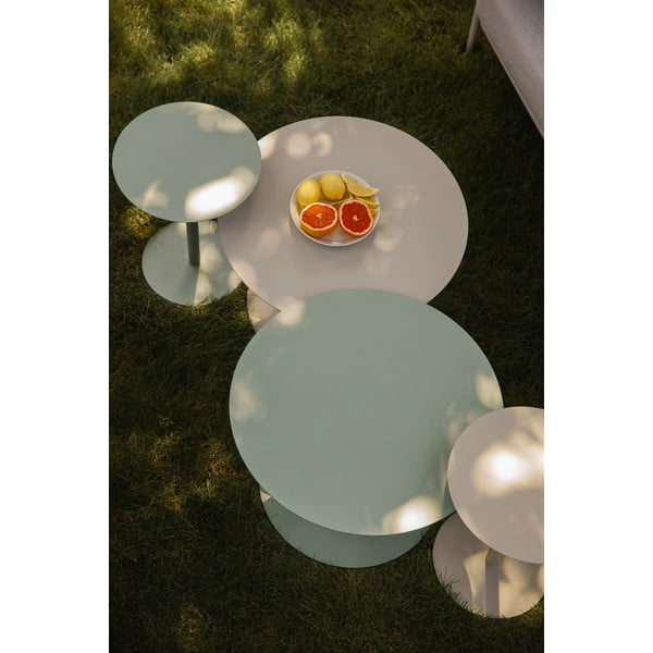 Krémszínű acél kerek dohányzóasztal ø 60 cm Snow – Zuiver-image-1