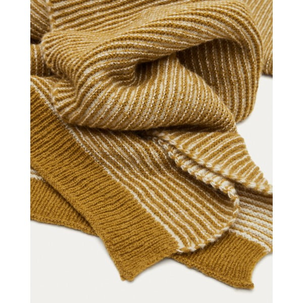 Gyapjú-szálkeverék kötött takaró 130x170 cm Melany – Kave Home-image-1