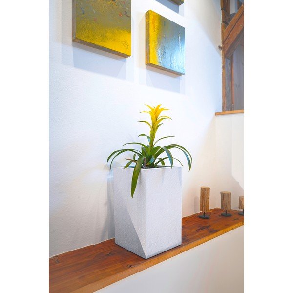 Újrahasznosított műanyag önöntözős virágcserép Cubico Stone – Flower Lover-image-2