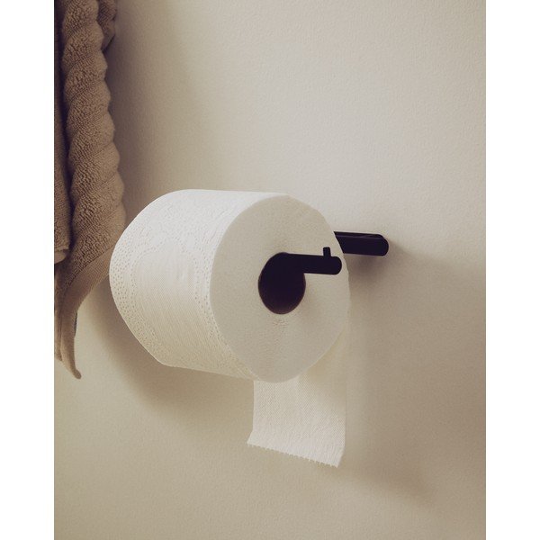 Fekete fali rozsdamentes acél WC-papír tartó Arely – Kave Home-image-1
