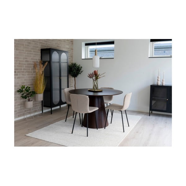 Kerek étkezőasztal diófa dekoros asztallappal ø 120 cm Bolton – House Nordic-image-2