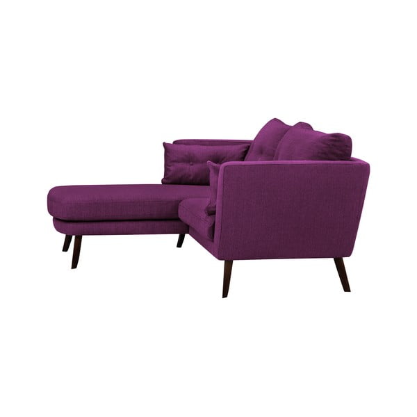 Elena lila háromszemélyes kanapé, fekvőfotellel a bal oldalon - Mazzini Sofas-image-2