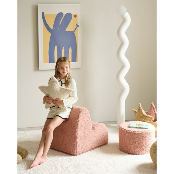 Rózsaszín buklé gyerek puff – Wigiwama-image-4