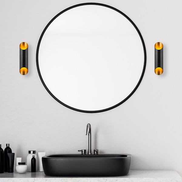 Fekete-aranyszínű fali lámpa ø 8 cm Cut – Opviq lights-image-2