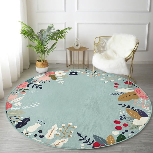 Mosható-robotporszívóval tisztítható kerek szőnyeg ø 120 cm Comfort – Mila Home-image-1