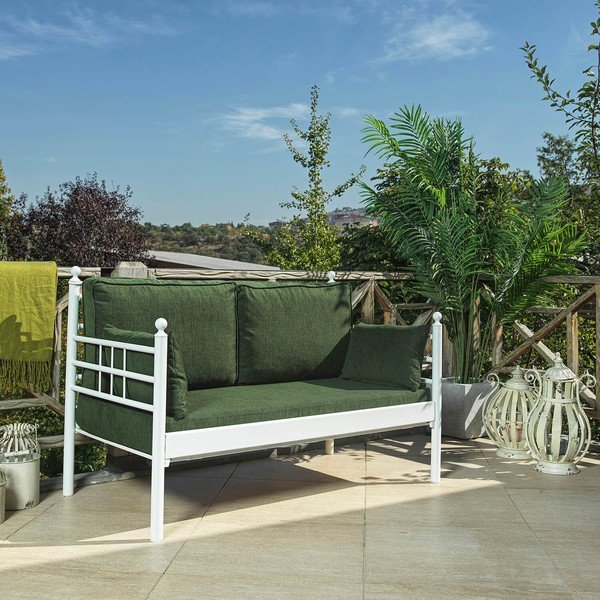 Zöld fém kerti kanapé Manyas – Floriane Garden-image-1