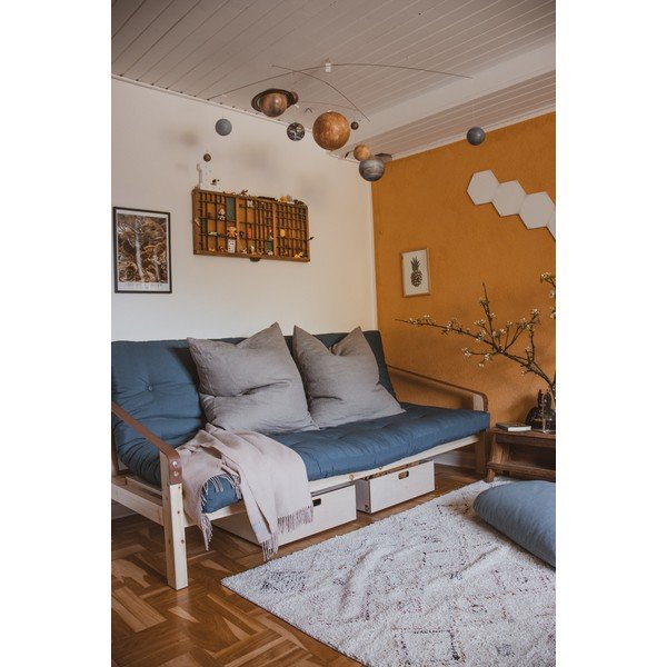 Mustársárga kordbársony kinyitható kanapé 204 cm Poetry – Karup Design-image-4