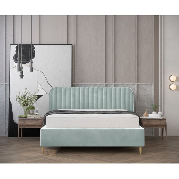 Mentazöld kárpitozott ágyneműtartós egyszemélyes ágy ágyráccsal 120x200 cm Noto – Maison de Rêve-image-4