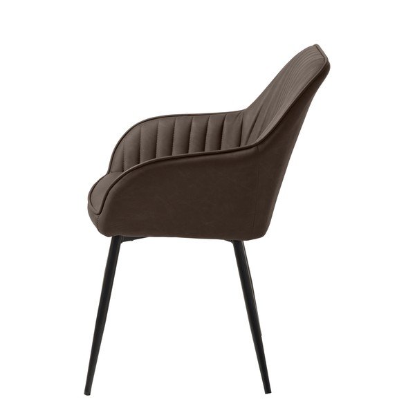 Sötétbarna kárpitozott karfás étkezőfotel Melfort – Unique Furniture-image-2