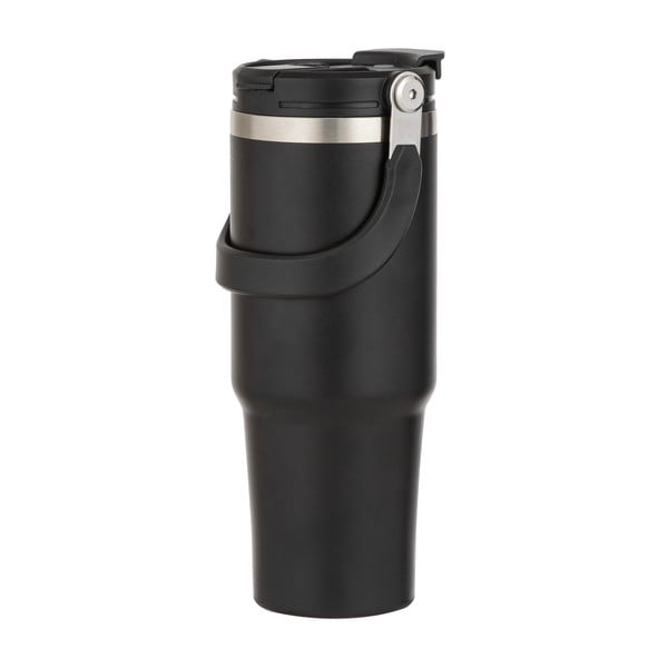 Fekete rozsdamentes acél utazó ivópalack 1 l Eco – Ladelle