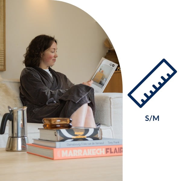 Szürke mikroplüss fürdőköpeny S/M Elena – Tiseco Home Studio-image-3