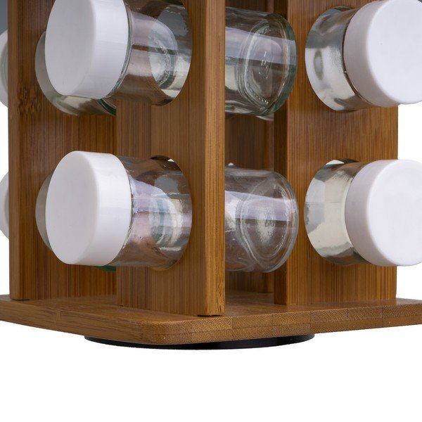 Fűszertartó készlet állvánnyal, 12 db-os Bamboo Walnut – Casa Selección-image-1