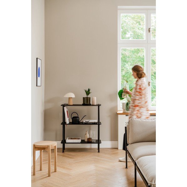 Fekete polcos állvány tölgyfa dekorral 80x90,5x35 cm Teidi – noo.ma-image-2