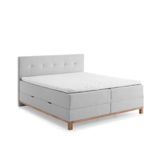 Világosszürke boxspring ágy tárolóhellyel 160x200 cm Catania - Meise Möbel
