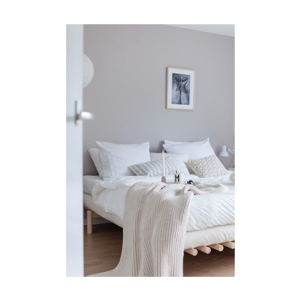 Pace Double Latex Natural Clear/Natural borovi fenyőfa franciaágy matraccal, 180 x 200 cm - Karup Design-image-3