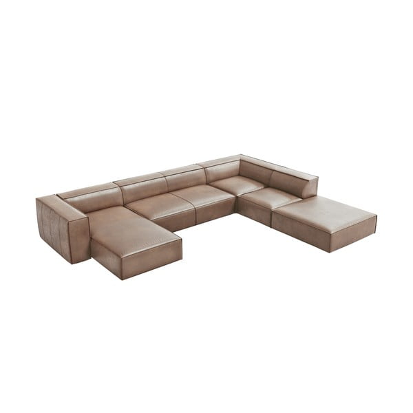 Világosbarna bőr sarokkanapé (jobb oldali) Madame – Windsor & Co Sofas-image-2