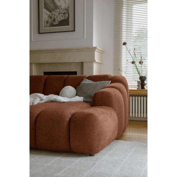 Terrakotta színű sarokkanapé (jobb oldali-heverő résszel) Shell – Miuform-image-4