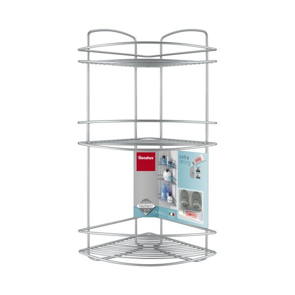 Onda Corner háromszintes fürdőszobai sarokpolc - Metaltex-image-1
