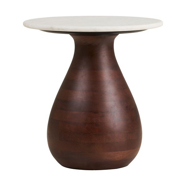 Kerek tárolóasztal márvány asztallappal ø 40 cm Heide – House Nordic