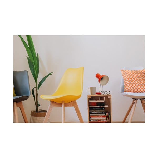 Retro 2 db sárga szék bükkfa lábakkal - Bonami Essentials-image-3