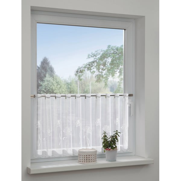 Fehér voile fényáteresztő függöny 140x48 cm Dandelion – Sehlbach-image-1