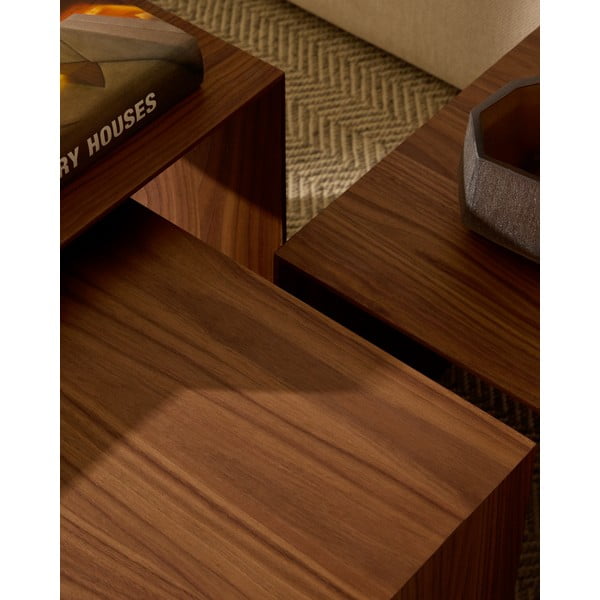 Tárolóasztal szett  diófa dekorral 3 db-os 40x60 cm Litto – Kave Home-image-3