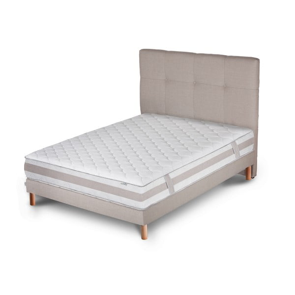 Saturne világosszürke ágy matraccal, 160 x 200 cm - Stella Cadente Maison