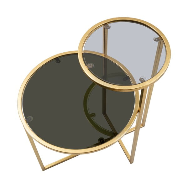 Fekete-aranyszínű kerek dohányzóasztal 40x50 cm - Mauro Ferretti-image-3