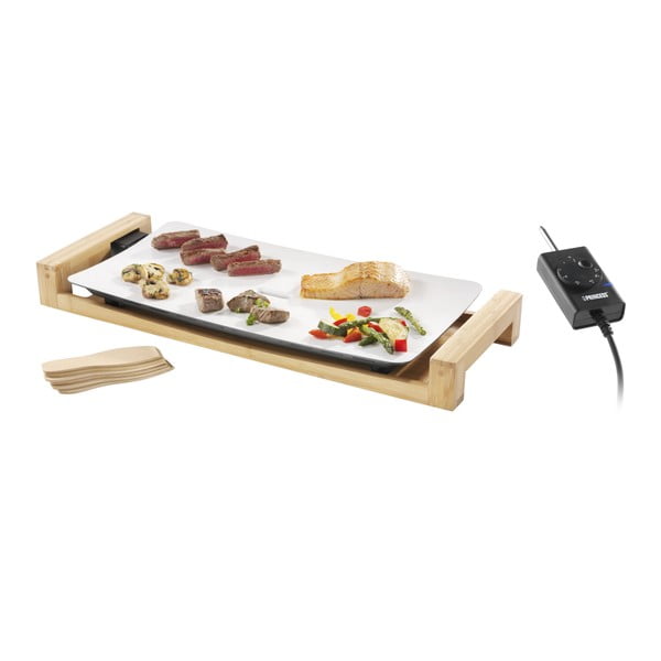 Table Chef Pure elektromos asztali kerámia grillsütő bambusz keretben, 2500W - Princess