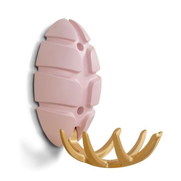 Világos rózsaszín-aranyszínű fali műanyag akasztó Bug – Spinder Design-image-2