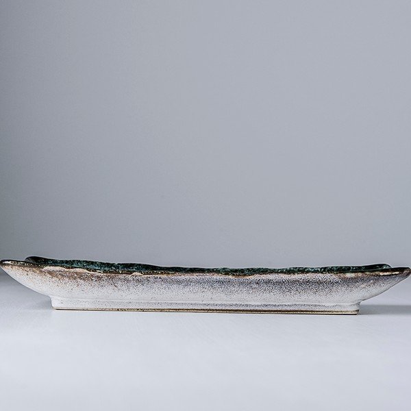 Sky kék kerámia szervírozó tányér, 29 x 12 cm - MIJ-image-1