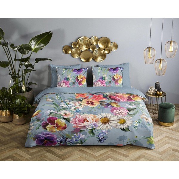 Sunflower szürke organikus pamut kétszemélyes ágyneműhuzat, 200 x 220 cm - Descanso-image-1