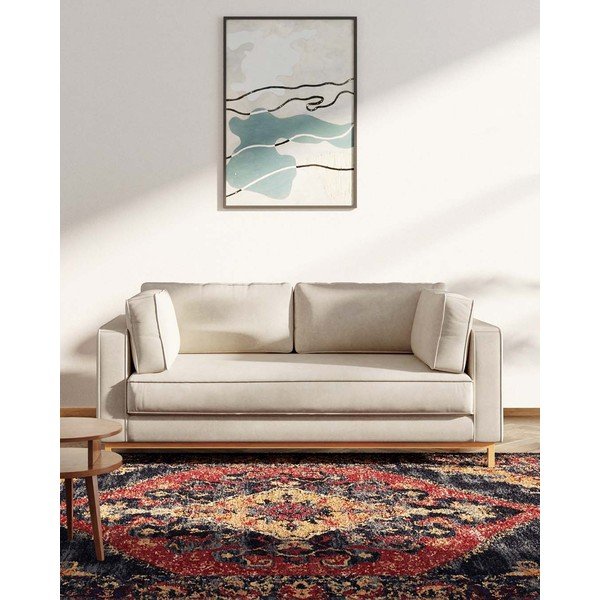 Bézs bársony kanapé 192 cm Celerio – Ame Yens-image-3