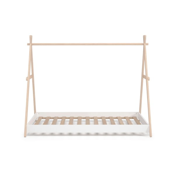 Fehér-natúr színű házikó alakú borovi fenyő gyerekágy 90x200 cm Trufa – Marckeric-image-2