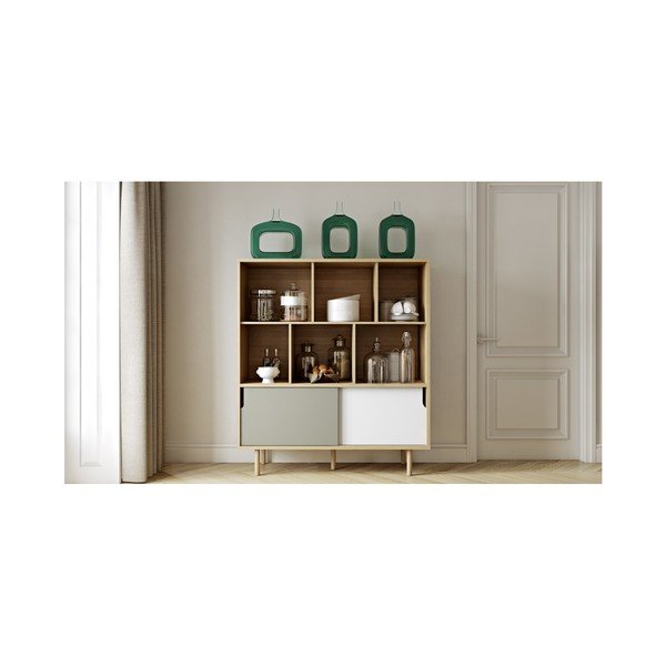 Dann Oak fehér-szürke szekrény - TemaHome-image-1
