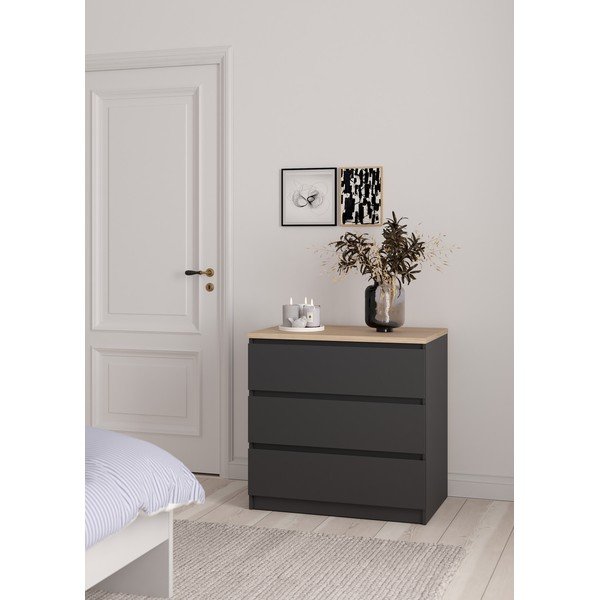 Sötétszürke komód 77x76x50 cm Naia – Tvilum-image-1
