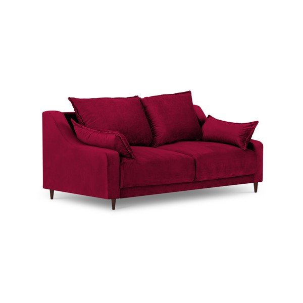 Freesia piros bársony kanapé, 150 cm - Mazzini Sofas-image-2