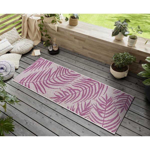 Palmera rózsaszín-bézs kültéri futószőnyeg, 70 x 300 cm - NORTHRUGS-image-1