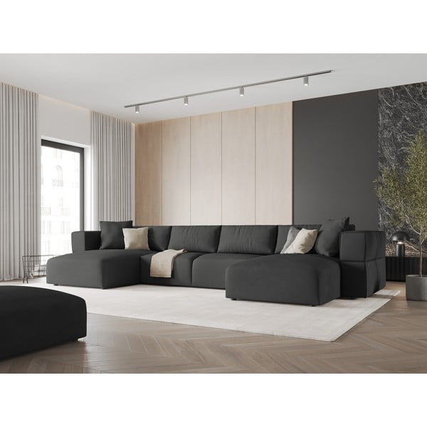 Sötétszürke sarokkanapé ("U" alakú) Esther – Milo Casa-image-1