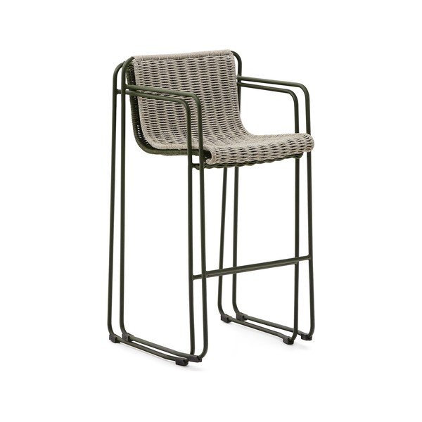Zöld fém kerti bárszék Maurina – Kave Home-image-3
