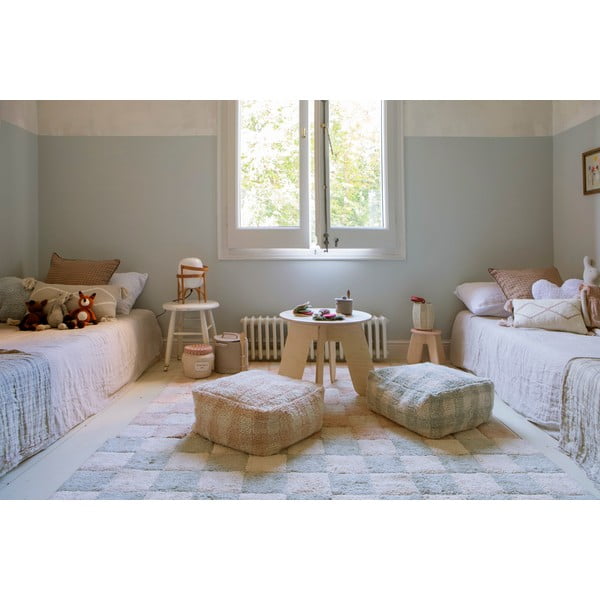 Világoskék-krémszínű mosható kézi szövésű pamut szőnyeg 120x160 cm Kitchen Tiles Blue Sage – Lorena Canals-image-3