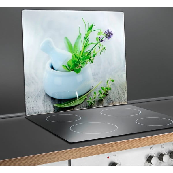 Edzett üveg falvédő tűzhelyhez 50x56 cm Herb Garden – Wenko-image-1