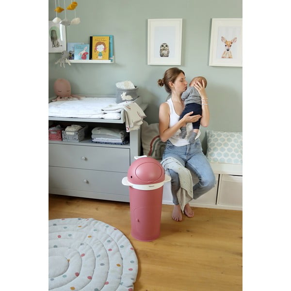 Sötét rózsaszín műanyag szemetes pelenkákhoz 25 l Whale – Kindsgut-image-3