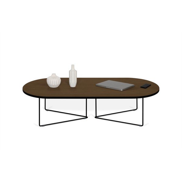 Dohányzóasztal diófa furnérrral Oval - TemaHome-image-3