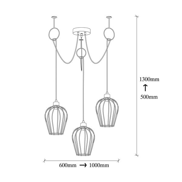 Tel Chain fekete 3 izzós függőlámpa - Opviq lights-image-3