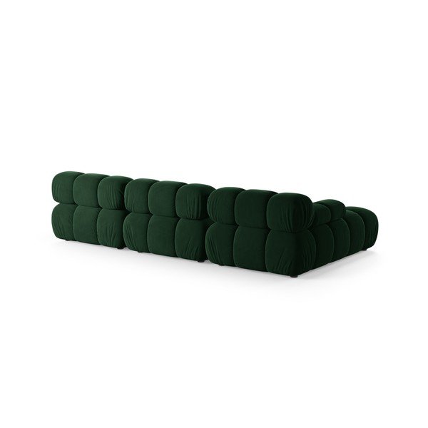 Sötétzöld bársony moduláris sarokkanapé (bal oldali-heverő résszel) – Micadoni -image-3