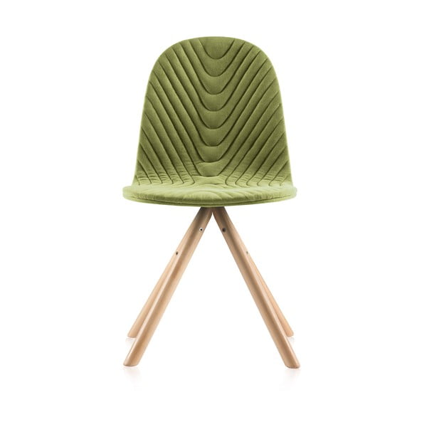 Mannequin Wave világoszöld szék natúr lábakkal - Iker