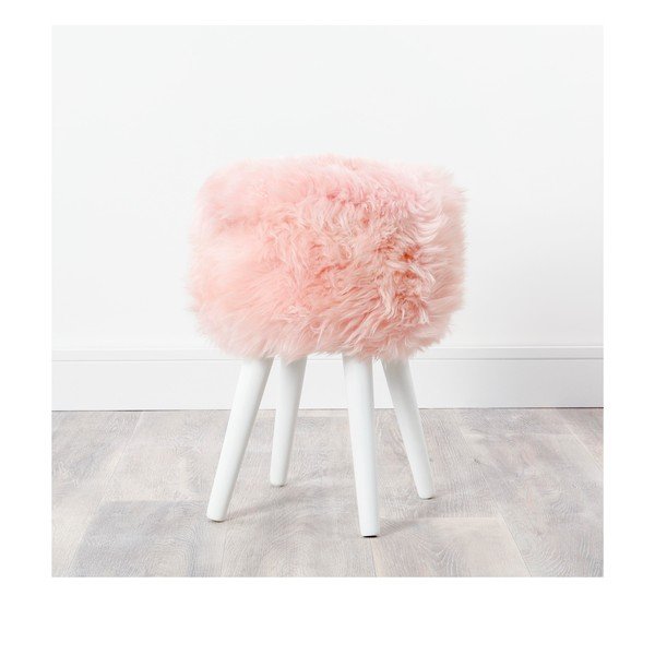 White ülőke rózsaszín szőrme ülőrésszel ⌀ 30 cm - Native Natural -image-2