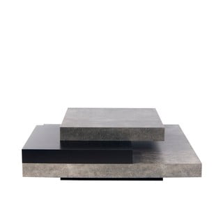 Slate dohányzóasztal beton dekorral, fekete részletekkel - TemaHome