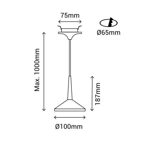 Rita fehér függőlámpa, magasság 100 cm - SULION-image-3